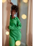 Set dama tricotat cu pantaloni largi, verde 222217 - Magazin online - Boutique